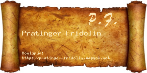 Pratinger Fridolin névjegykártya